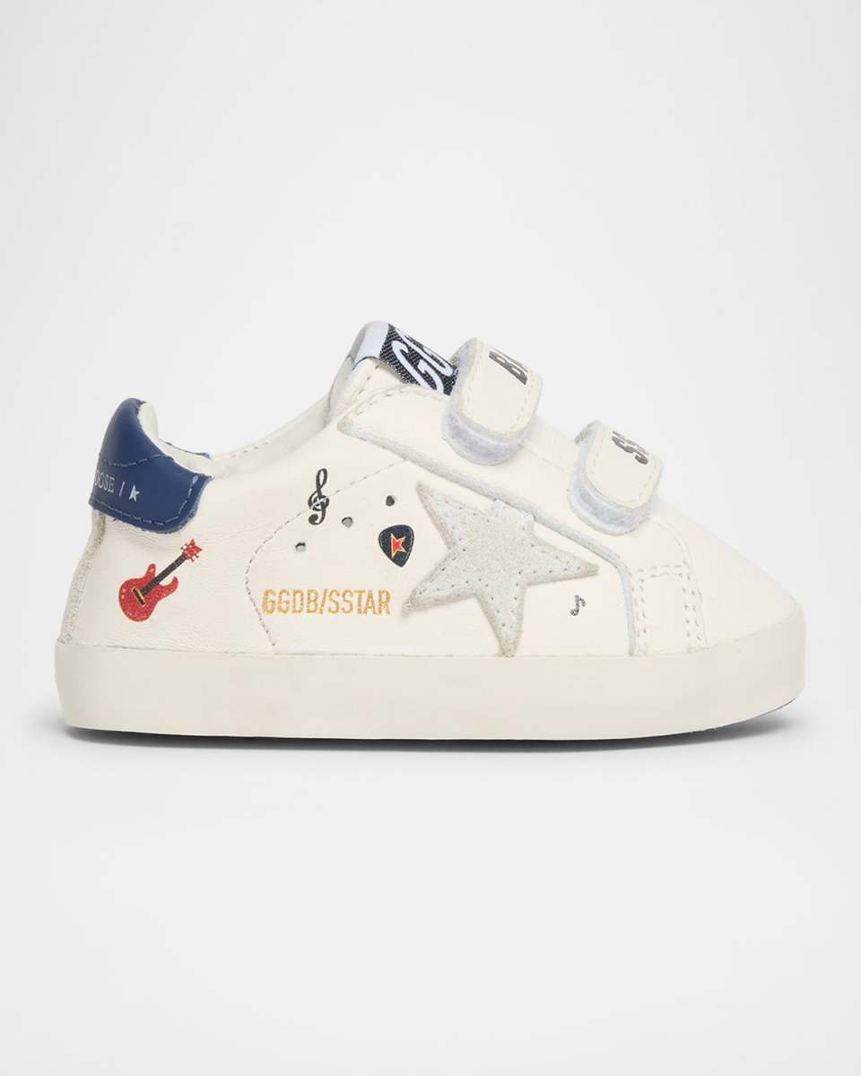 Boy's School Leather Low Top Sneakers, Baby